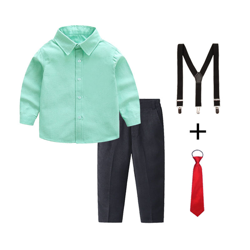 Women's elegant cotton shirt with stylish trousers and suspenders Mune Fashion