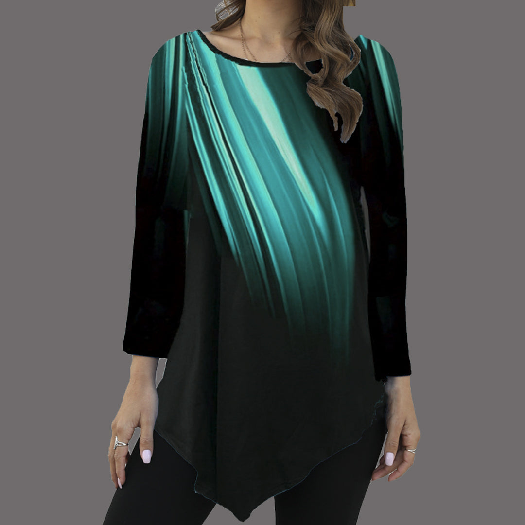Women's asymmetrical tunic with pointed hem and abstract gradient print Mune Fashion