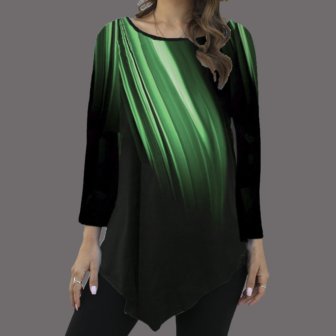 Women's asymmetrical tunic with pointed hem and abstract gradient print Mune Fashion