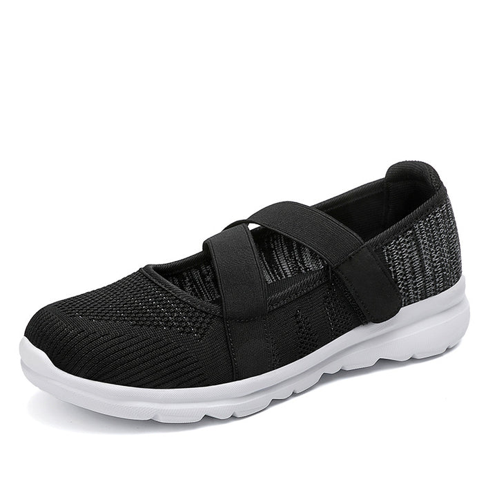 Women's breathable knitted ballerinas with adjustable Velcro closure and cushioning outsole Mune Fashion