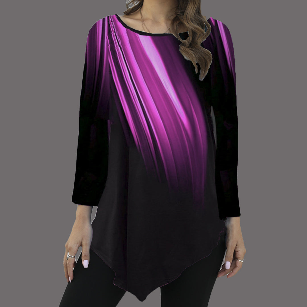 Women's asymmetrical tunic with pointed hem and abstract gradient print Mune Fashion