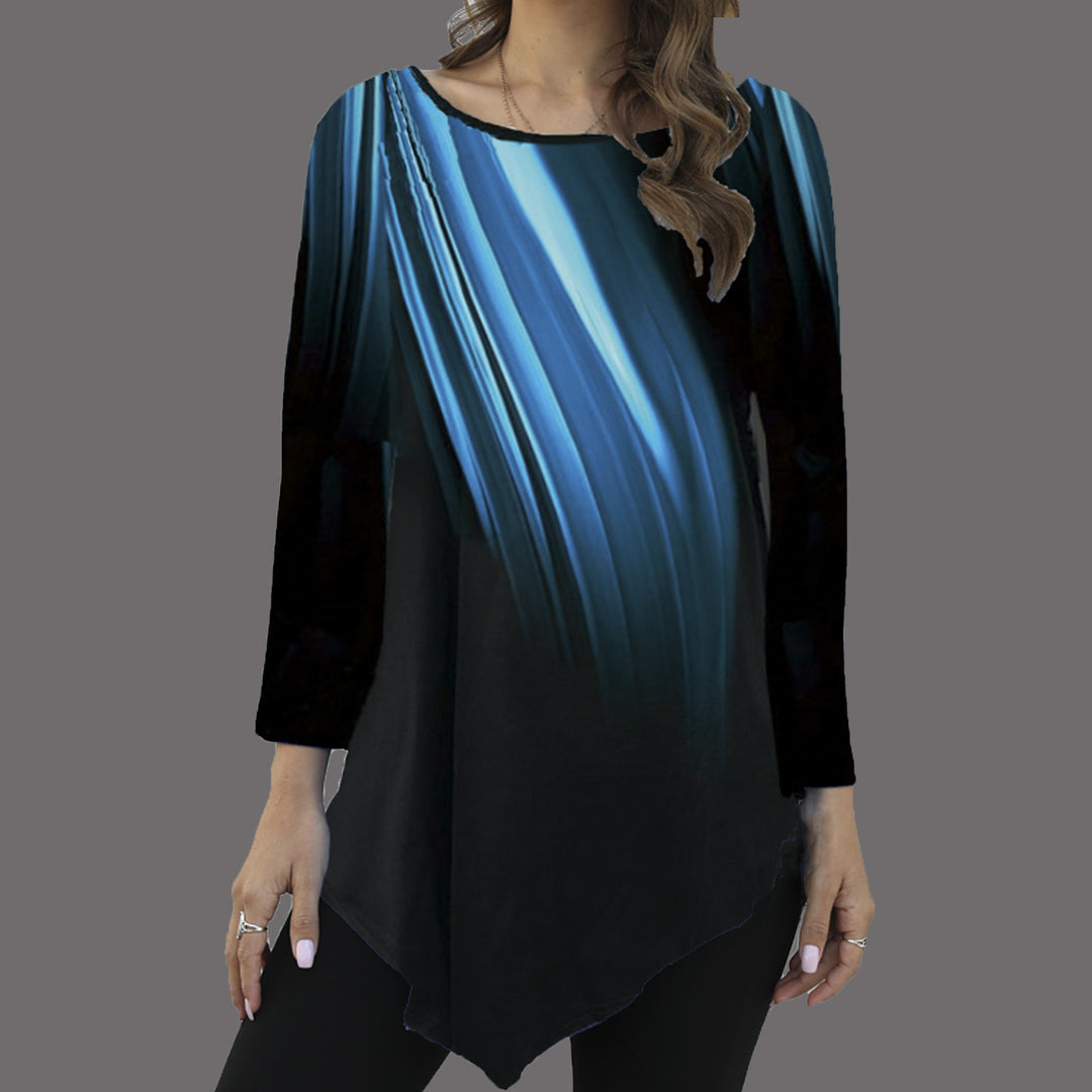 Women's asymmetrical tunic with pointed hem and abstract gradient print Mune Fashion