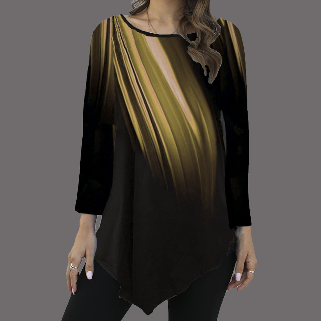 Women's asymmetrical tunic with pointed hem and abstract gradient print Mune Fashion