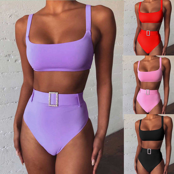 Ladies high-waisted bikini set with sparkling belt Mune Fashion