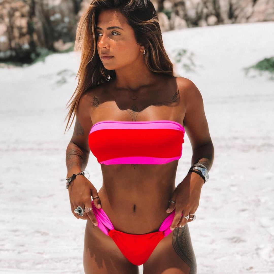 Women's bandeau bikini with contrasting colors Mune Fashion