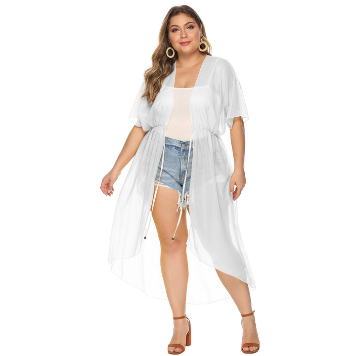 Women elegant transparent beach kimono Mune Fashion