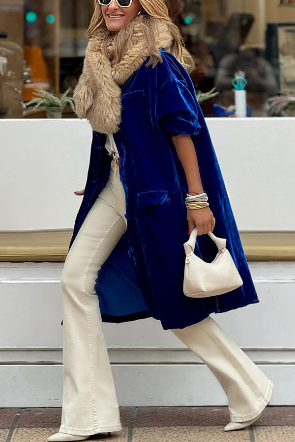 Mune | Gold Velvet Trench Coat Long Skirt Jacket
