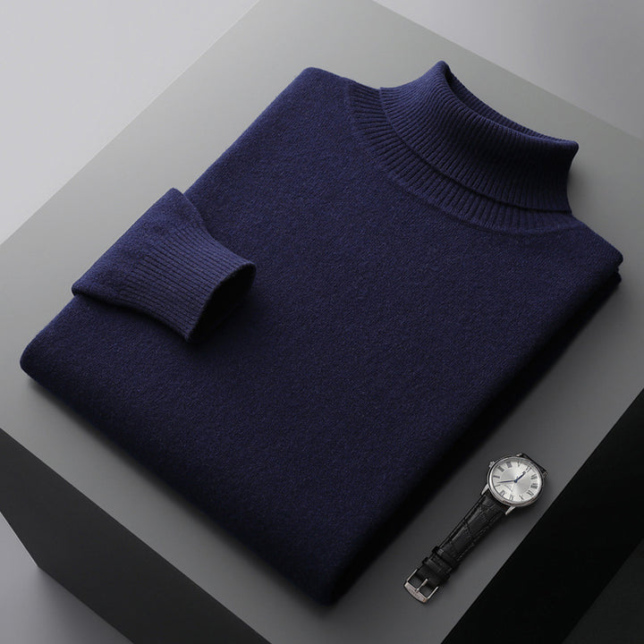 Men's Turtleneck Sweater made of 100% Wool, Plus Sizes