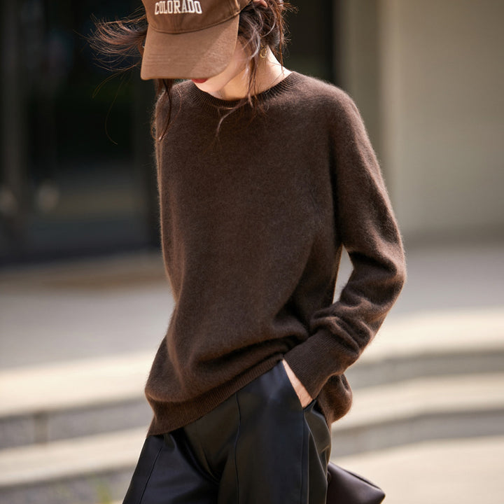 Women V-neck Pullover, soft, brushed, knit