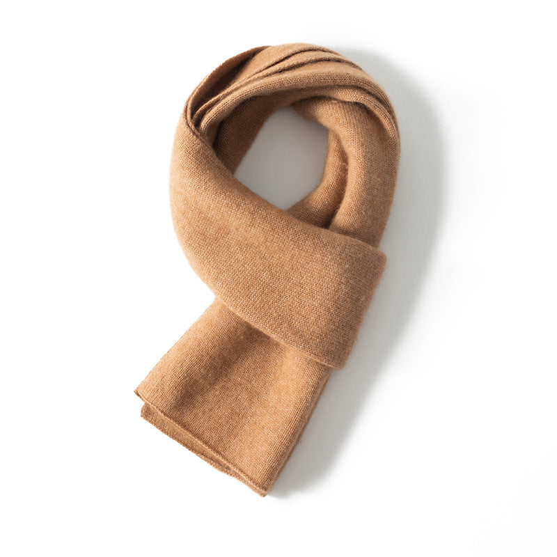 Cashmere scarf, knitted, solid color, 150x26 cm