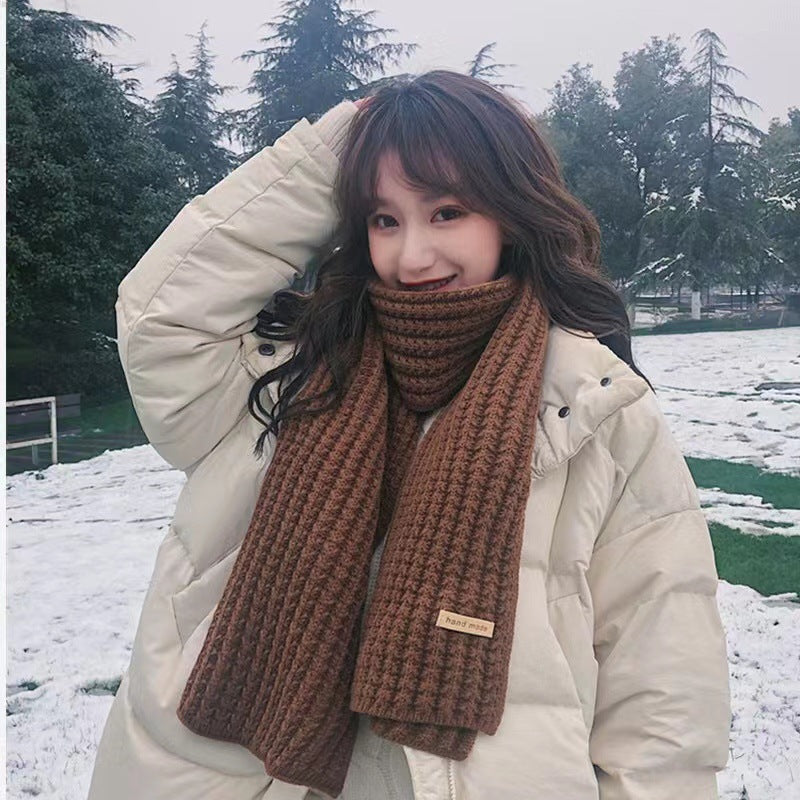 Solid color knitted scarf for women and men