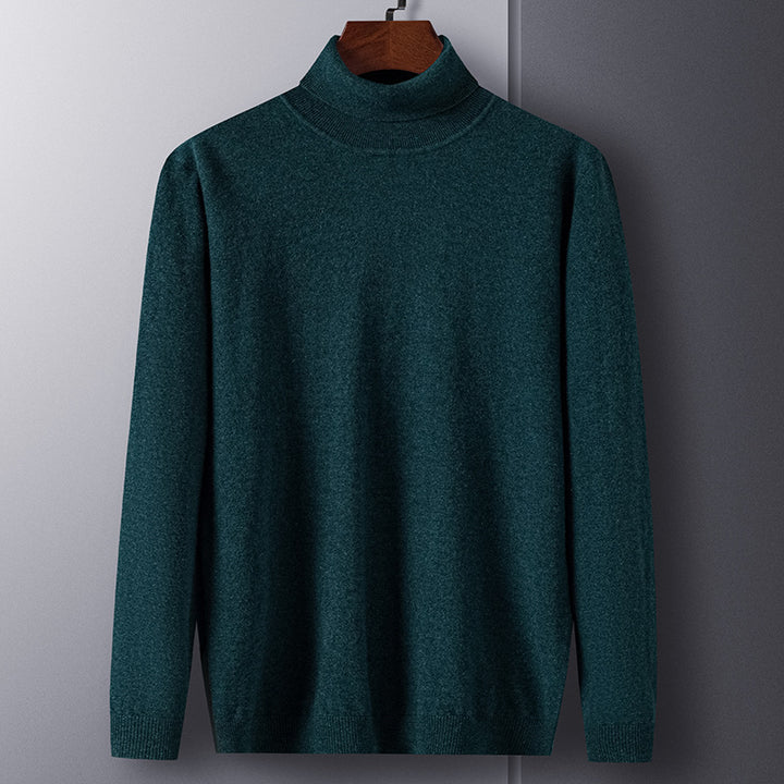Men's cashmere pullover, turtleneck, fitted cut