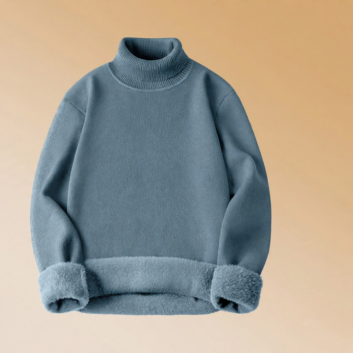 Men's turtleneck sweater, lined, modal blend, 350g