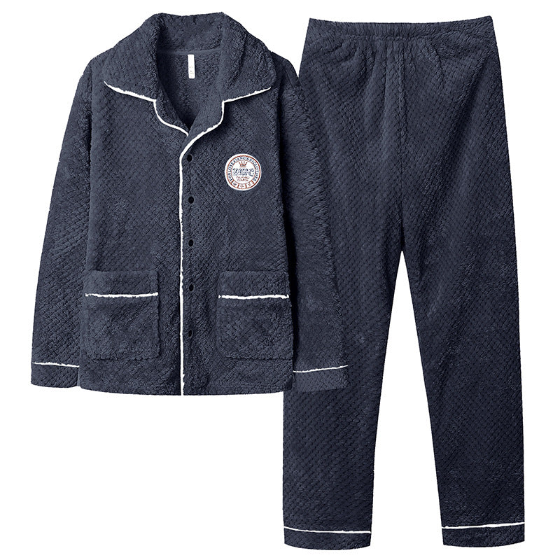 Pair-Pajama-Set, Coral fleece, warm with zipper