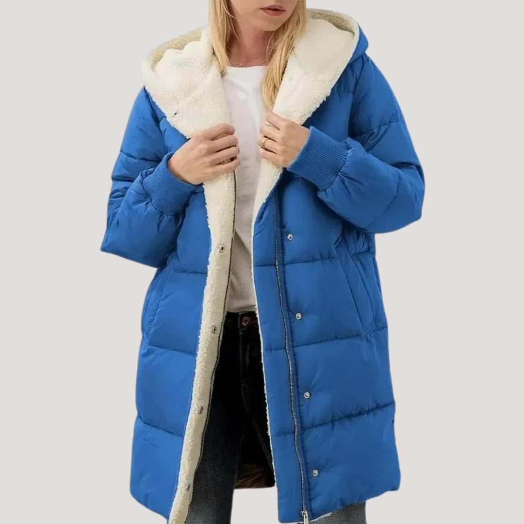 Mune | Women's Long Puffer Coat – Winter Jacket Lined with Faux Fur