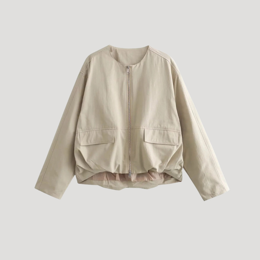 Mune | Women's beige lightweight Zip-Up bomber jacket
