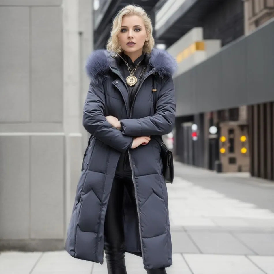 Mune | Long Winter Coat with Fur Hood