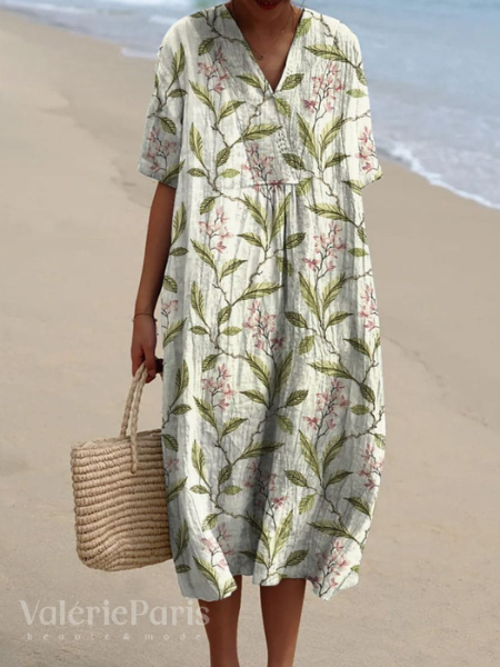 Mune Fashion | Casual dress with floral print made of breathable cotton fabric