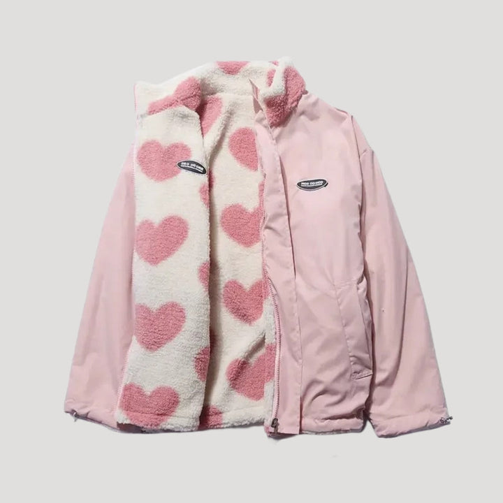 Mune | Women's reversible fleece jacket with heart motif