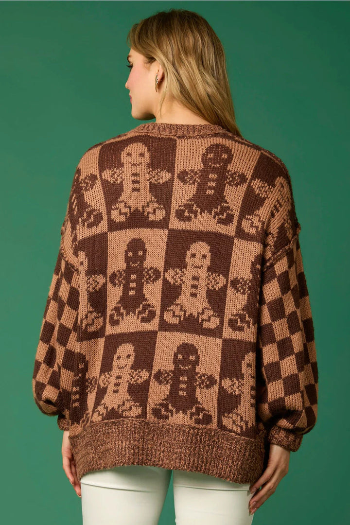 Mune | Candy Cane Christmas Pins & Gingerbread Man Knit Sweater