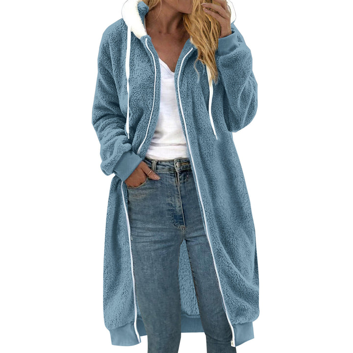 Women’s plush coat, double-sided, with hood