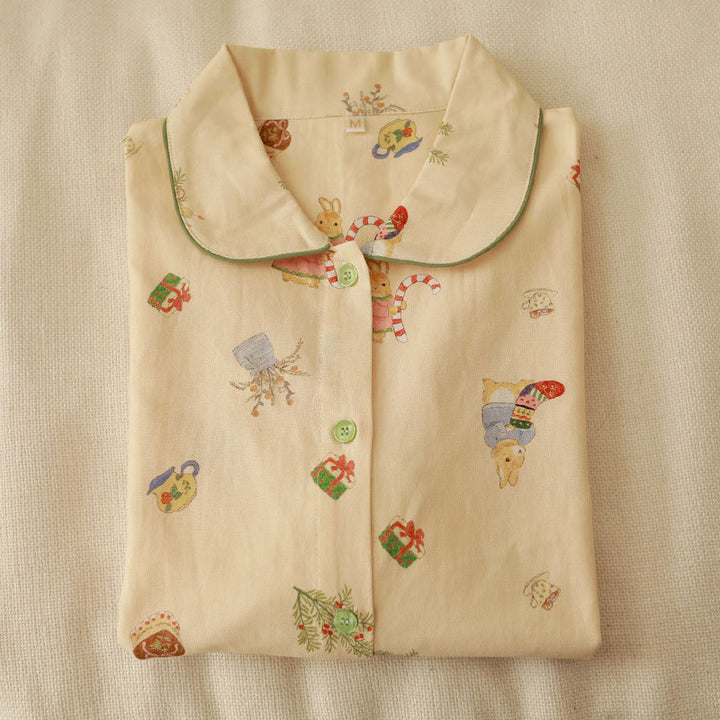 Women's House Suit, Cotton, Brushed, Christmas Motif