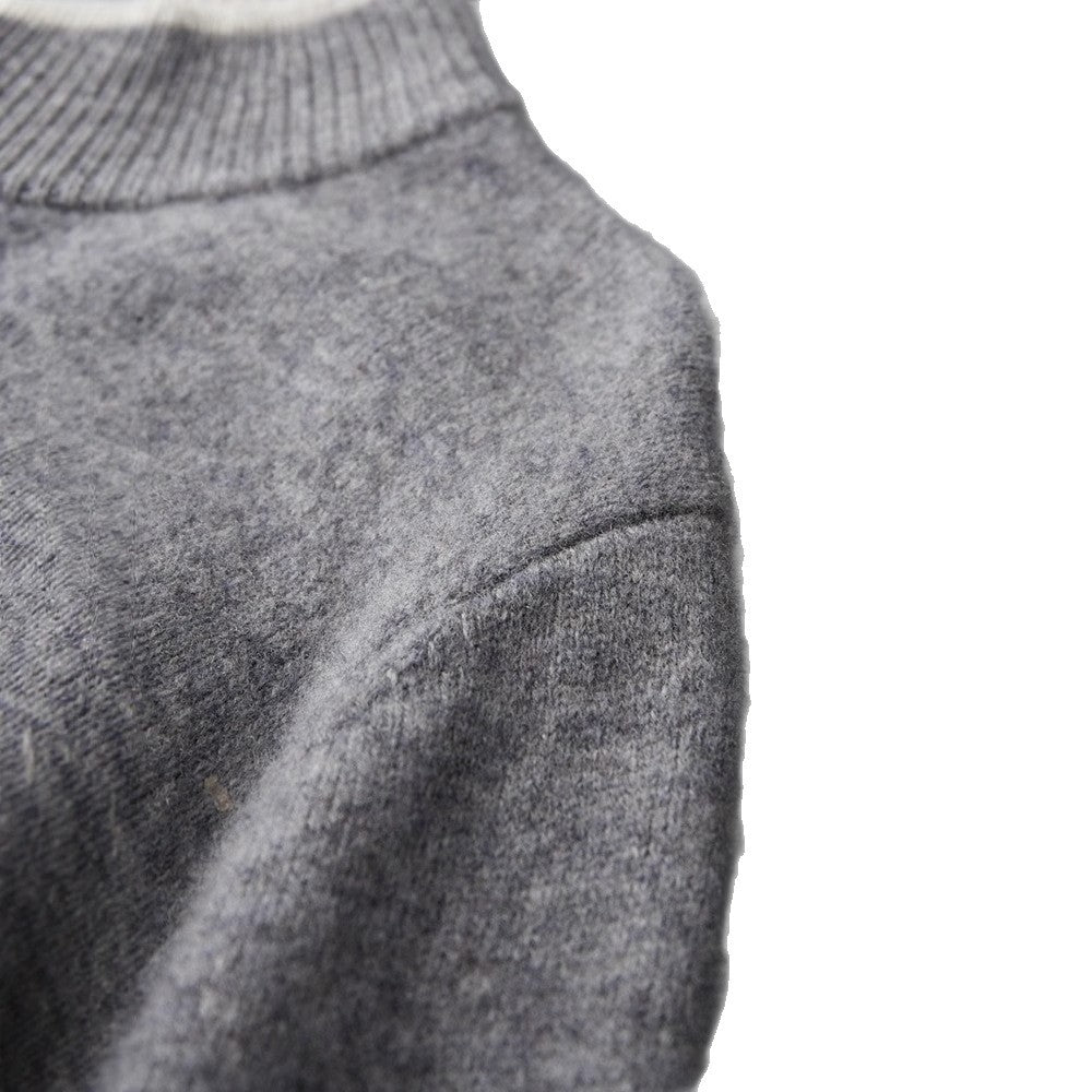 Men's zip-up cardigan with stand-up collar