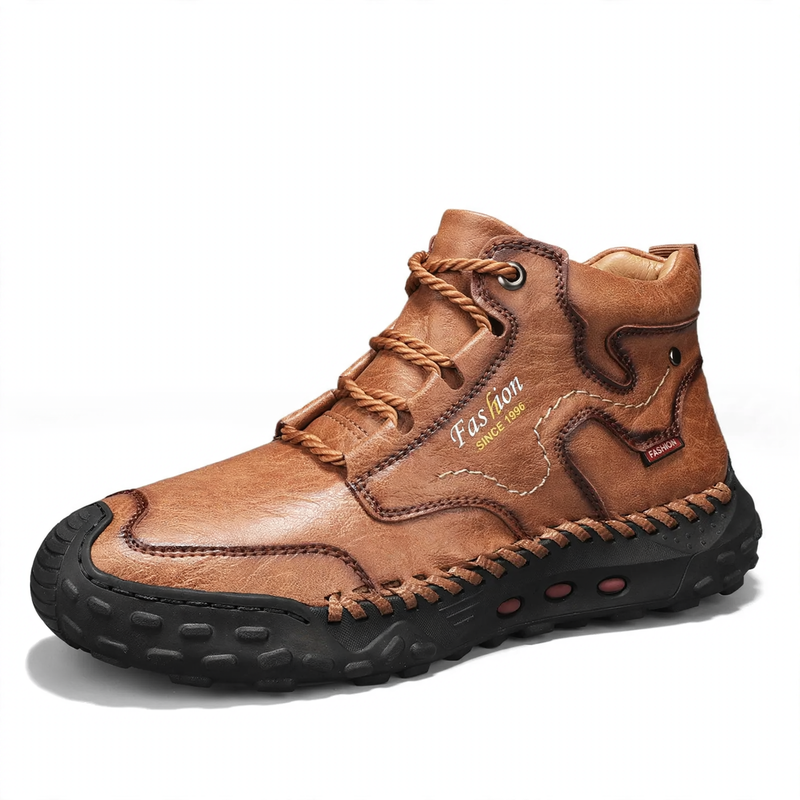 Men's ankle boots, medium-high shaft, lined