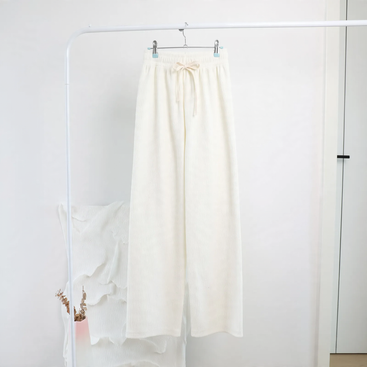 Casual cord pants with drawstring