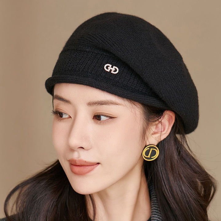 Knit beanie with scarf set for women