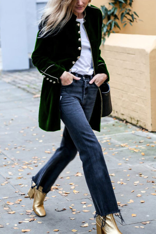 Mune | Velvet Patchwork Multi-Button Women'S Jacket