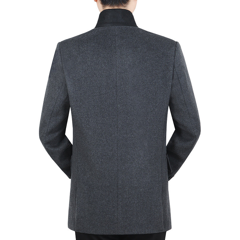 Men's Elegant Wool Blend Blazer with Velvet Collar and Tailored Fit Mune Fashion