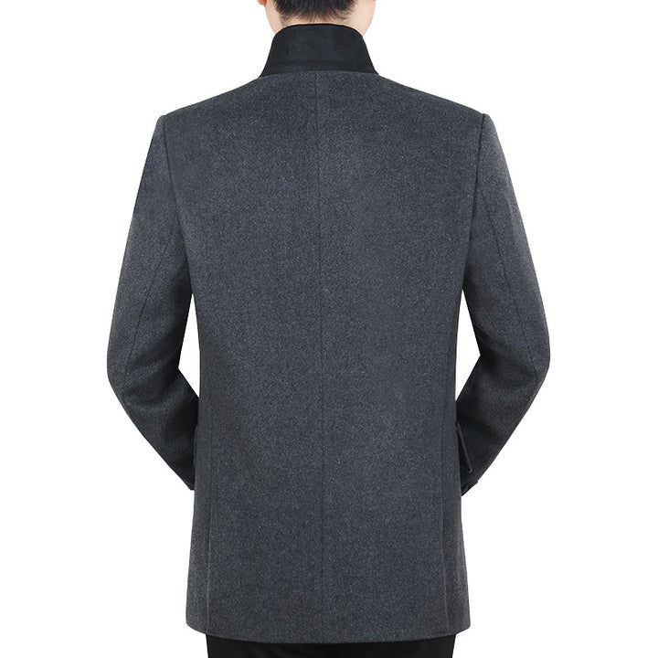 Men's Elegant Wool Blend Blazer with Velvet Collar and Tailored Fit Mune Fashion