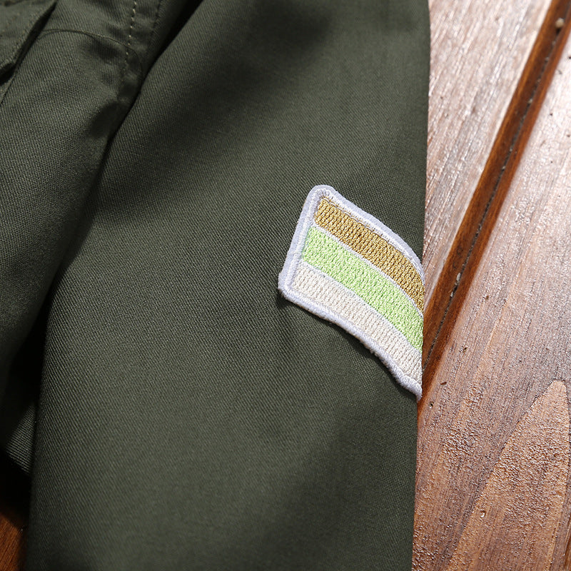 Men's Field Shirt Jacket with Epaulettes and Chest Flap Pockets Mune Fashion