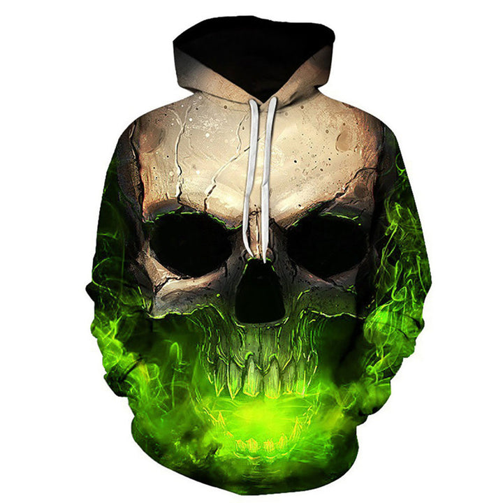 Unisex hoodie with 3D skull print and smoke effect Mune Fashion