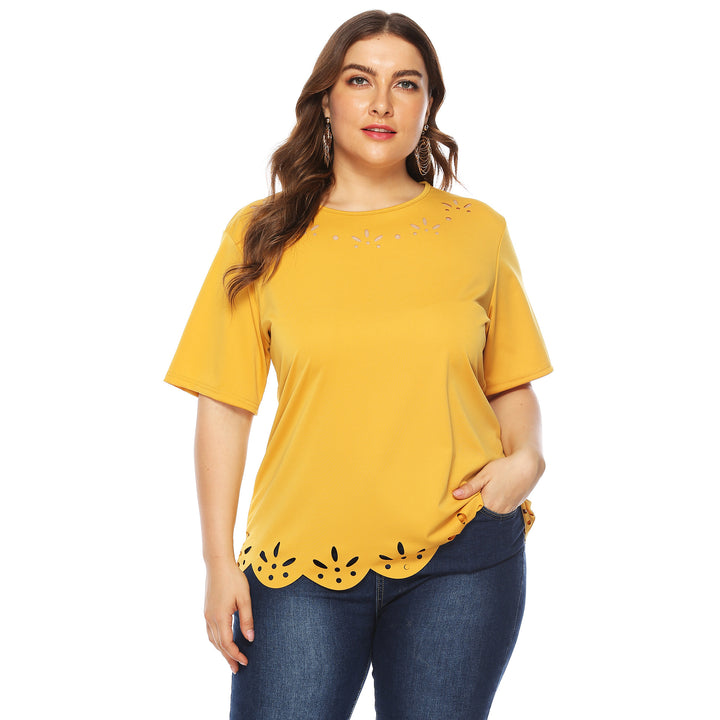 Women’s casual T-shirt with creative hole pattern Mune Fashion