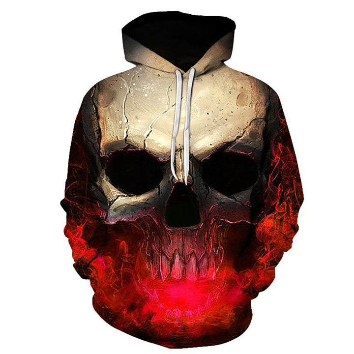Unisex hoodie with 3D skull print and smoke effect Mune Fashion
