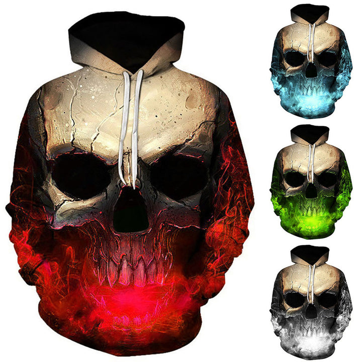 Unisex hoodie with 3D skull print and smoke effect Mune Fashion