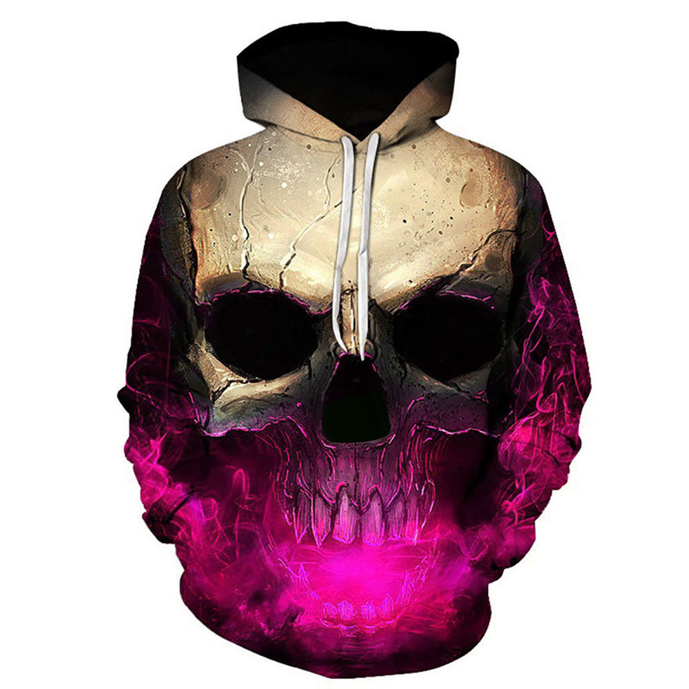 Unisex hoodie with 3D skull print and smoke effect Mune Fashion