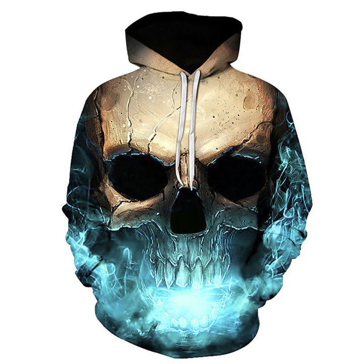 Unisex hoodie with 3D skull print and smoke effect Mune Fashion