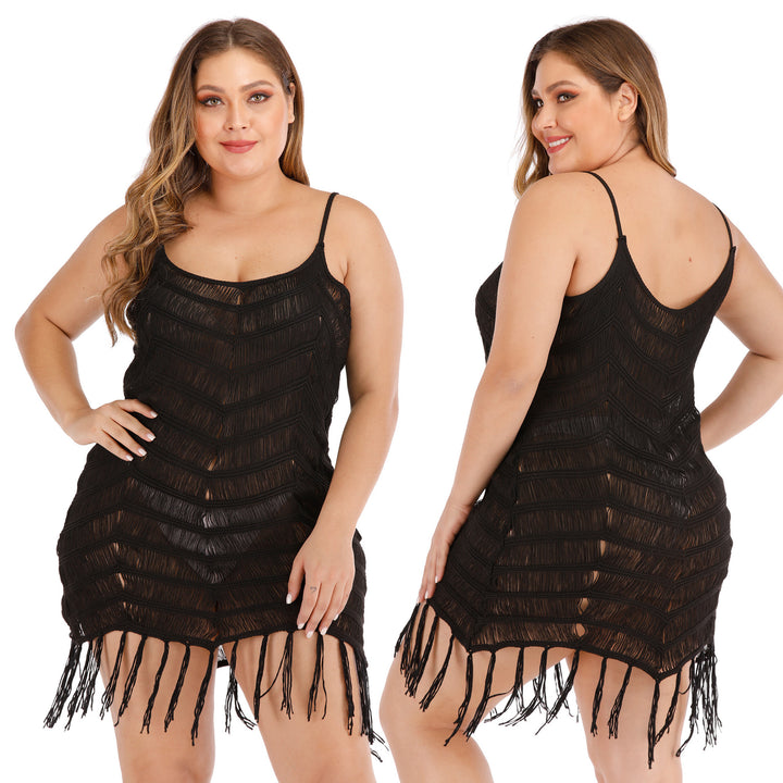 Ladies elegant beach cover-up with fringes Mune Fashion