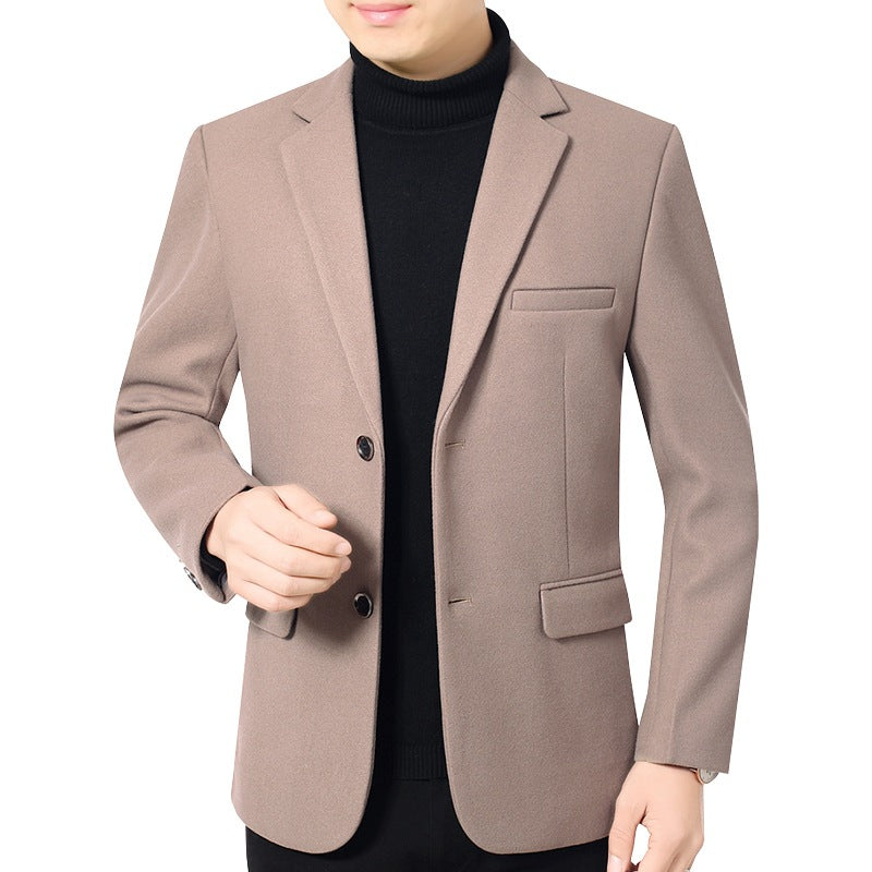Men's Elegant Wool Blend Blazer with Slim Fit and Notched Lapel Mune Fashion