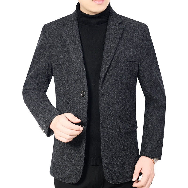 Men's Elegant Wool Blend Blazer with Slim Fit and Notched Lapel Mune Fashion