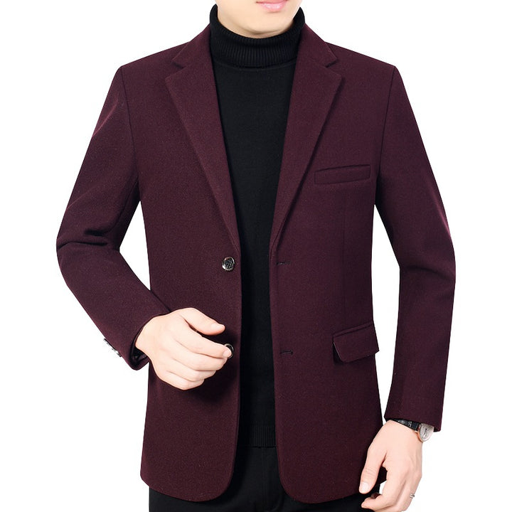 Men's Elegant Wool Blend Blazer with Slim Fit and Notched Lapel Mune Fashion