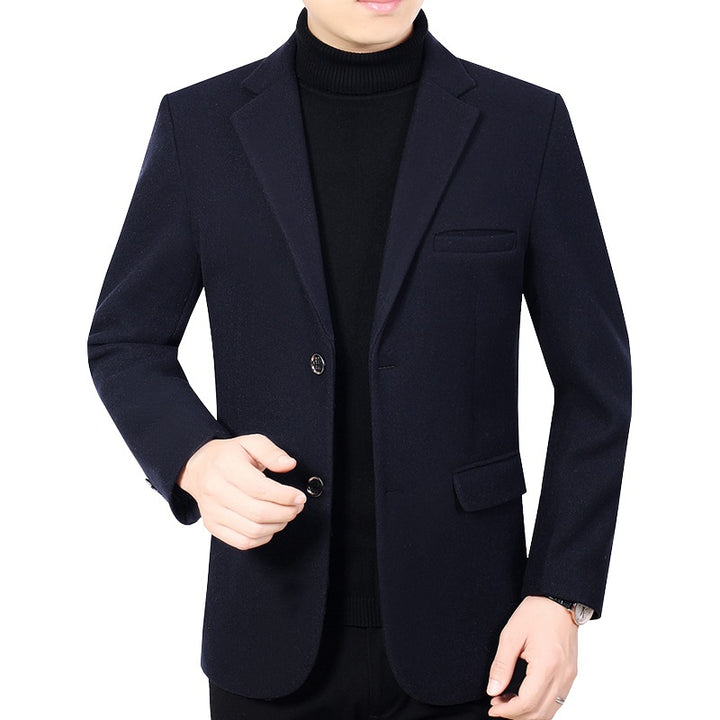 Men's Elegant Wool Blend Blazer with Slim Fit and Notched Lapel Mune Fashion