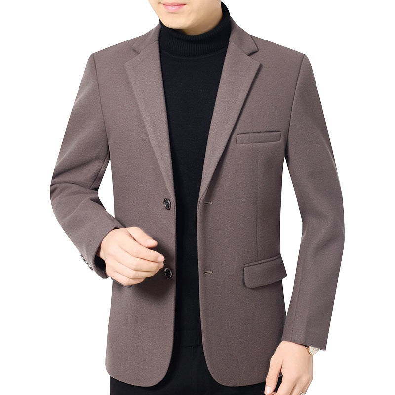 Men's Elegant Wool Blend Blazer with Slim Fit and Notched Lapel Mune Fashion