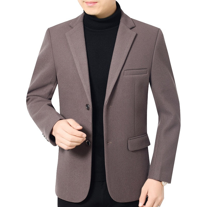 Men's Elegant Wool Blend Blazer with Slim Fit and Notched Lapel Mune Fashion
