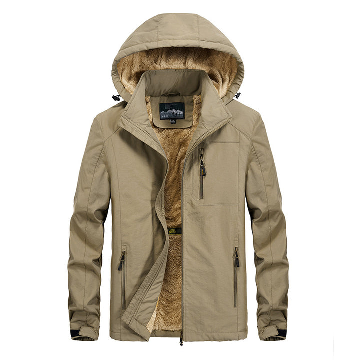 Men's Utility Hooded Jacket with Full Zip and Warm Faux Fur Lining Mune Fashion
