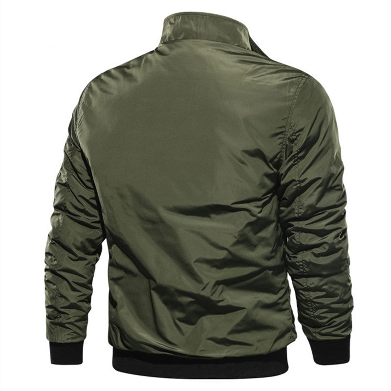 Men's bomber jacket in pilot style with thermal lining, arm pocket and ribbed cuffs Mune Fashion