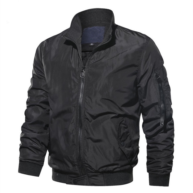Men's bomber jacket in pilot style with thermal lining, arm pocket and ribbed cuffs Mune Fashion